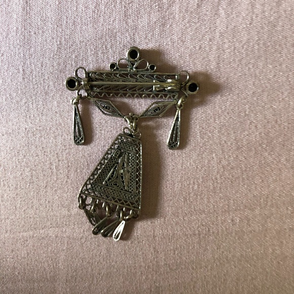 Silver/turquoise Brooch Pin - Picture 3 of 3